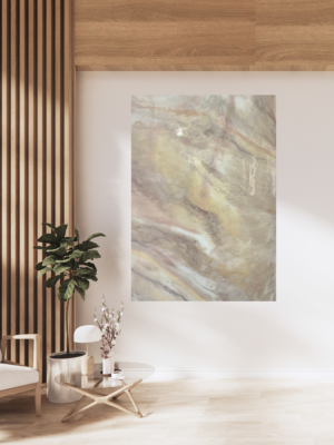 Tableau artistique en résine – Dégradé beige, gris et blanc